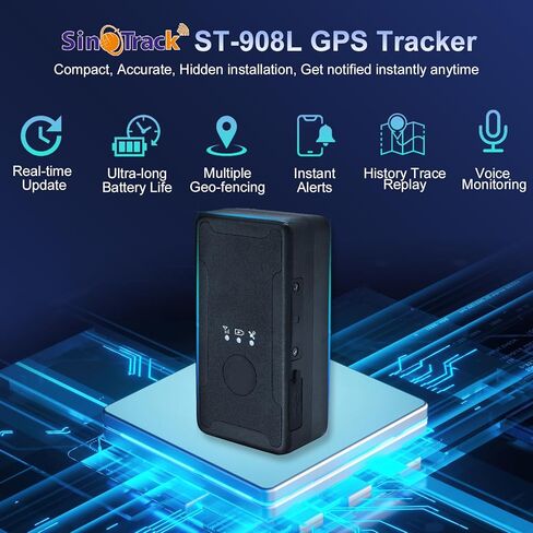SinoTrack 4G GPS Tracker جهاز تعقب GPS مغناطيسي للمركبة في الوقت الحقيقي تنبيه مخفي GPS محدد عمر بطارية قوي مع زر SOS جهاز موقع مقاوم للماء لجميع السيارات والدراجات النارية والشاحنات ST-908L in Kuwait