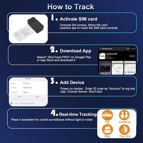 SinoTrack 4G GPS Tracker جهاز تعقب GPS مغناطيسي للمركبة في الوقت الحقيقي تنبيه مخفي GPS محدد عمر بطارية قوي مع زر SOS جهاز موقع مقاوم للماء لجميع السيارات والدراجات النارية والشاحنات ST-908L in Kuwait