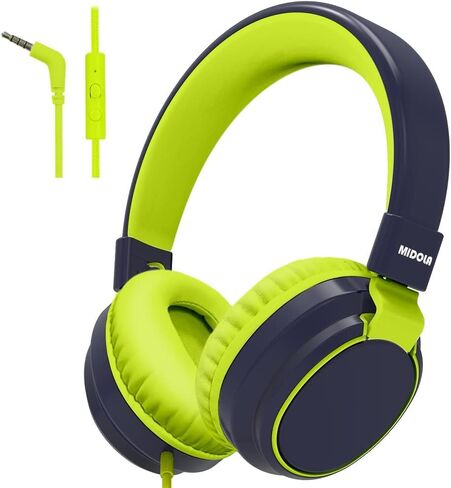 Wired Kids Headphones for School with Cord Mic,Safe Volume Limit 85/94dB | Adjustable Headband Foldable Over-Ear Lightweight for Toddler Girls Boys Travel/Tablet/iPad,HD Stereo Sound,3.5mm,Pink in Kuwait