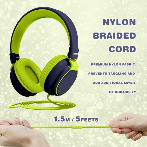 Wired Kids Headphones for School with Cord Mic,Safe Volume Limit 85/94dB | Adjustable Headband Foldable Over-Ear Lightweight for Toddler Girls Boys Travel/Tablet/iPad,HD Stereo Sound,3.5mm,Pink in Kuwait
