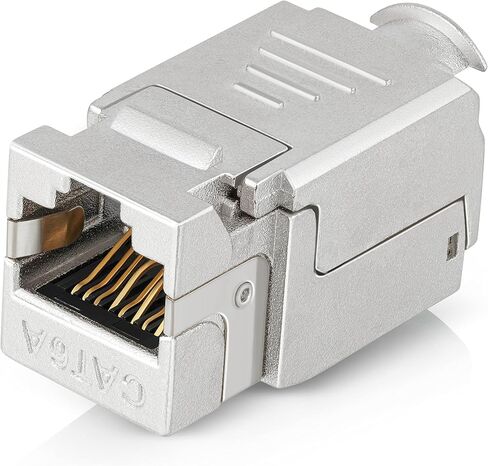 Everest Media Solutions RJ45 Shielded Keystone Jack - 24-Pack - Slim Profile, 90 Degrees, F/STP Female Connector - Tested for CAT5e, CAT6, CAT6A, CAT7 - up to 10GB Speed in Kuwait