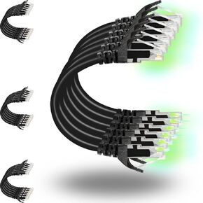 Rapink Patch Cables Cat6 1ft (24 Pack), Ethernet Patch Cable 10G, Cat 6 Patch Cable for Patch Panel to Switch, Flexiable Cat 6 Ethernet Cable with Gold Plated Blue in Kuwait