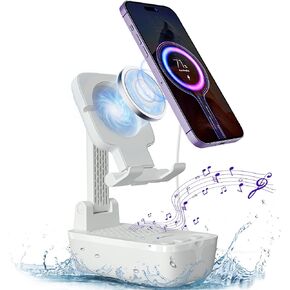 comiso IPX7 Waterproof Cell Phone Stand with Wireless Bluetooth Speaker,Anti-Slip Design Shower Phone Speaker with HD Stereo Sound, Compatible for Any Smartphones/Tablet, Unique Ideal Gifts in Kuwait