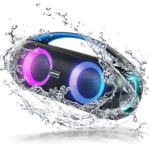 Gemini Sound GGO-230L 50W مكبر صوت بلوتوث Boombox: مكبر صوت لاسلكي محمول IPX5 مقاوم للماء مع راديو FM وإضاءة LED للحفلات وبنك الطاقة وبطارية قابلة للشحن طويلة الأمد in Saudi Arabia