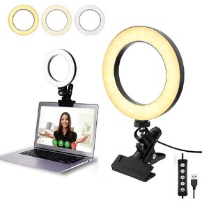 SALTOUSA Video Conference Lighting Kit,6.3 inch Selfie Ring Light,Video Conferencing,Remote Working,Zoom Call Lighting,Self Broadcasting and Live Streaming,YouTube Video,TikTok,Black-A in Saudi Arabia