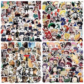 200 قطعة من ملصقات انيمي مقاومة للماء من الفينيل للابتوب وزجاجات المياه وزجاجات المياه ولوح التزلج والكمبيوتر والجوال للاطفال والمراهقين (200 قطعة من ملصقات الرسوم المتحركة) in Kuwait