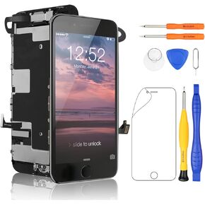 Yodoit for iPhone 8/SE 2 Screen Replacement Black with Home Button, Front Camera, Ear Speaker, Full Assembly LCD Display Digitizer and Repair Tool Kit, Protector (Model A1863, A1905, A1906) in Kuwait