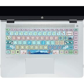 Keyboard Cover for 2020 2019 2018 HP 14" Laptop/HP Pavilion x360 14M-BA 14M-CD 14M-DH 14-BA 14-BF 14-cm 14-CF 14-DF 14-DK 14-DS 14-DQ Series 14 Inch Protective Skin, Sakura in Kuwait