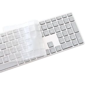 غطاء لوحة مفاتيح Masino TPU رفيع للغاية للوحة مفاتيح Microsoft Surface WS2-00025 وMicrosoft Modern Keyboard مع بصمة الإصبع ID EKZ-0001 (قطعة واحدة من لوحة المفاتيح، TPU - شفاف) in Kuwait