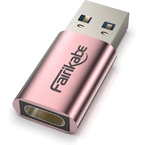 fairikabe 5Gbps USB 3.0 to USB C Adapter Silver, USB C Female to USB Male Converter, Type C to USB Adapter Compatible with Laptop, Computer, Charger, Power Bank, and More…