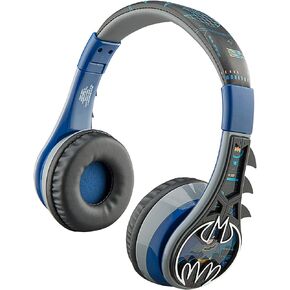 Batman Kids Bluetooth Headphones, Wireless Headphones with Microphone Includes Aux Cord, Volume Reduced Kids Foldable Headphones for School, Home, or Travel in Kuwait