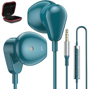 Jelanry 3.5mm Earbuds with Microphone Wired Headphones for Laptop PC, Pink in Kuwait