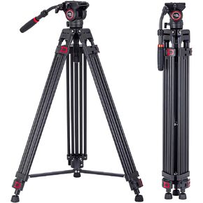 افيلا نظام ثلاثي القوائم للفيديو VH501، حامل ثلاثي القوائم احترافي من الالومنيوم شديد التحمل 72 انش، مع رأس قابل للفصل قابل للفصل وامالة بحد اقصى 13 باوند، لكاميرا كانون ونيكون وسوني واوليمبوس in Kuwait