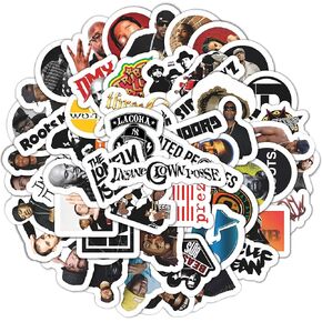 BulbaCraft 100Pcs Hip Hop Stickers - 90s & 2000s Rap Icons, Music Stickers for Water Bottle & More
