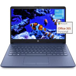 كمبيوتر محمول HP Stream مقاس 14 بوصة للطلاب والأعمال - معالج Intel رباعي النواة، ذاكرة الوصول العشوائي 16 جيجابايت، تخزين 320 جيجابايت (64 جيجابايت eMMC + بطاقة 256 جيجابايت)، مكتب 365 لمدة عام، كاميرا ويب، عمر بطارية طويل 11 ساعة، واي فاي، ويندوز 11 بوصة in Saudi Arabia