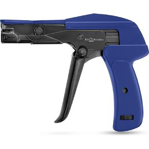 42708 Zip Tie Gun/Cable Tie Install Tool, Adjustable Tension with Built-In Cutter, for Nylon Ties up to 1/4"- Black