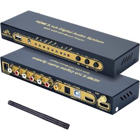 جهاز فك ترميز الصوت المحيطي AtNeDcVh 5.1 متوافق مع DTS AC3، HDMI 2.0b 4K 60 هرتز HDR 3D HDCP 2.3 2.2 1.4 مستخرج فاصل، نظام فيديو صوتي تناظري رقمي 192 كيلو هرتز/24 بت للأفلام والألعاب والموسيقى in Kuwait