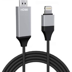 Wahbite iPhone to TV HDMI Cable, MFi Certified Lightning to HDMI Cord for iPhone/iPad/iPod on TV/Projector/Monitor, 6.6ft in Saudi Arabia