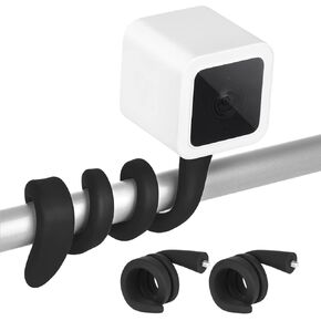 حامل ملتوي مكون من قطعتين لكاميرا Wyze Cam V3 الجديدة كليًا، وWyze Cam Pan V3 وWyze Cam Outdoor، ودعامة تثبيت مرنة على شكل عنق الإوز لربط الكاميرا في أي مكان بدون أدوات - أبيض in Kuwait