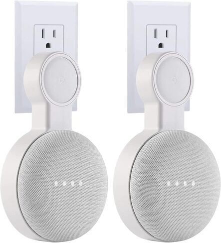Sintron Outlet Wall Mount Holder for Google Nest Mini and Google Home Mini, A Space-Saving Accessories with Cord Management for Google Smart Speakers 1st Gen. and 2nd Gen., No Messy Wires or Screws. in Kuwait