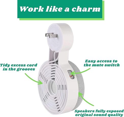 Sintron Outlet Wall Mount Holder for Google Nest Mini and Google Home Mini, A Space-Saving Accessories with Cord Management for Google Smart Speakers 1st Gen. and 2nd Gen., No Messy Wires or Screws. in Kuwait