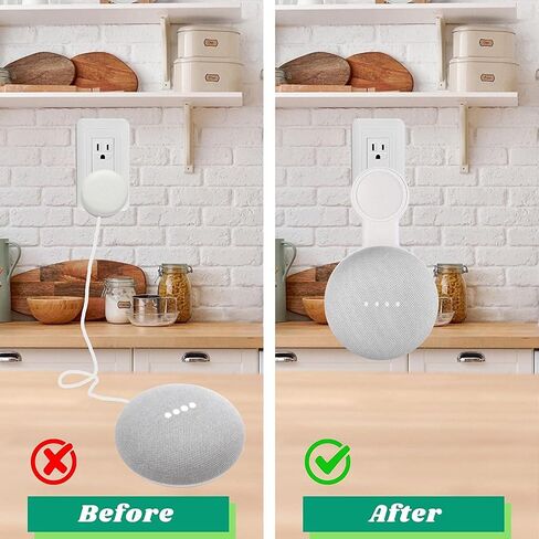 Sintron Outlet Wall Mount Holder for Google Nest Mini and Google Home Mini, A Space-Saving Accessories with Cord Management for Google Smart Speakers 1st Gen. and 2nd Gen., No Messy Wires or Screws. in Kuwait