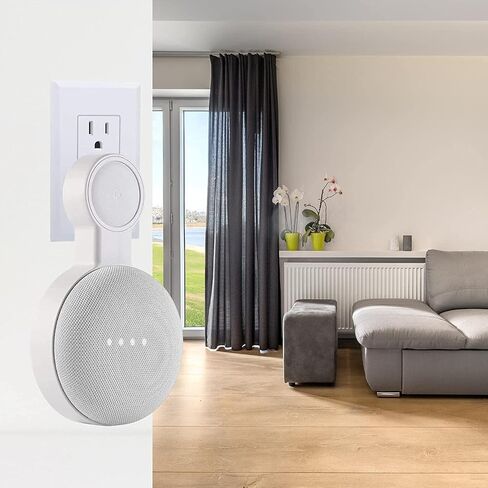 Sintron Outlet Wall Mount Holder for Google Nest Mini and Google Home Mini, A Space-Saving Accessories with Cord Management for Google Smart Speakers 1st Gen. and 2nd Gen., No Messy Wires or Screws. in Kuwait