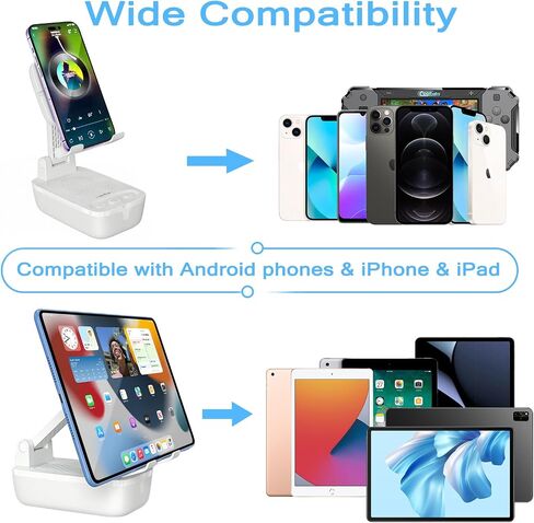 comiso IPX7 Waterproof Cell Phone Stand with Wireless Bluetooth Speaker,Anti-Slip Design Shower Phone Speaker with HD Stereo Sound, Compatible for Any Smartphones/Tablet, Unique Ideal Gifts in Kuwait