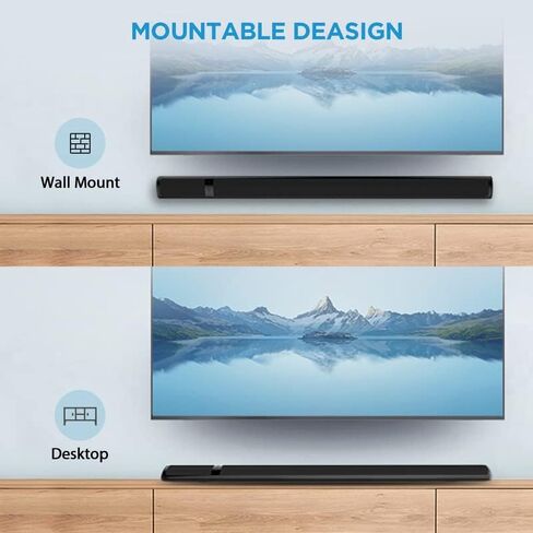 مكبر صوت للتلفزيون من اسيسترست بمكبرات صوت قوية مقاس 36 بوصة بسلك وبلوتوث مع منفذ HDMI/Opt/RCA/AUX/محوري/جهاز تحكم عن بعد، صوت جهوري عميق، تاثير صوت محيطي in Kuwait