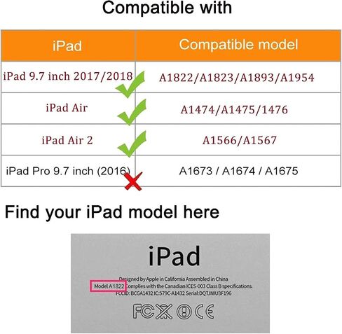Rotating Case for iPad 9.7 Inch 2018 2017 / iPad Air 2 Case - 360 Degree Rotating Stand Protective Cover with Auto Sleep Wake for iPad 9.7 inch (6th Gen, 5th Gen) / iPad Air 2/ iPad Air (Black) in Kuwait