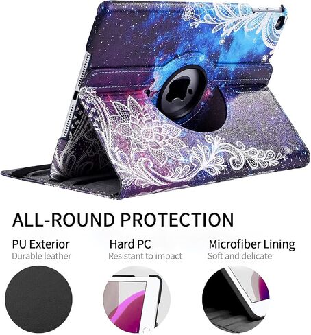 Rotating Case for iPad 9.7 Inch 2018 2017 / iPad Air 2 Case - 360 Degree Rotating Stand Protective Cover with Auto Sleep Wake for iPad 9.7 inch (6th Gen, 5th Gen) / iPad Air 2/ iPad Air (Black) in Kuwait