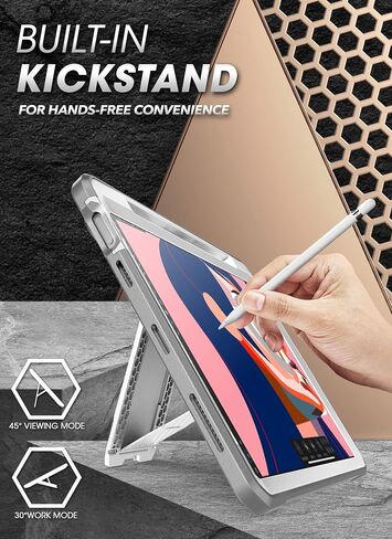 حافظة سلسلة SUPCASE Unicorn Beetle Pro مصممة لجهاز iPad Air 5 (2022) / iPad Air 4 (2020) مقاس 10.9 بوصة، مع حامل قلم رصاص وواقي شاشة مدمج لكامل الجسم وشديد التحمل (أسود) in Saudi Arabia