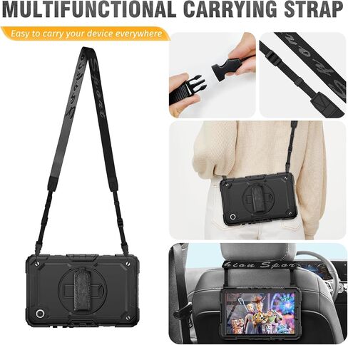 HXCASEAC Case for Samsung Galaxy Tab A9+ Plus / A11+ Plus 11 Inch, Protective with Screen Protector/Hand Strap/Pen Holder, Shockproof for Samsung A9 Plus Tablet Case SM-X210 SM-X218 SM-X230 - Black in Kuwait