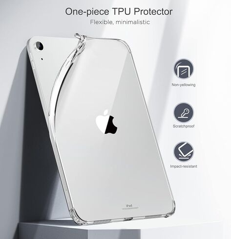 حافظة MoKo الشفافة تناسب جهاز iPad 10.9 2022، حافظة iPad الجيل العاشر الشفافة، خفيفة الوزن وناعمة من مادة TPU، غطاء حماية فائق الوضوح مضاد للخدش، مقاوم للصدمات، شفاف in Kuwait