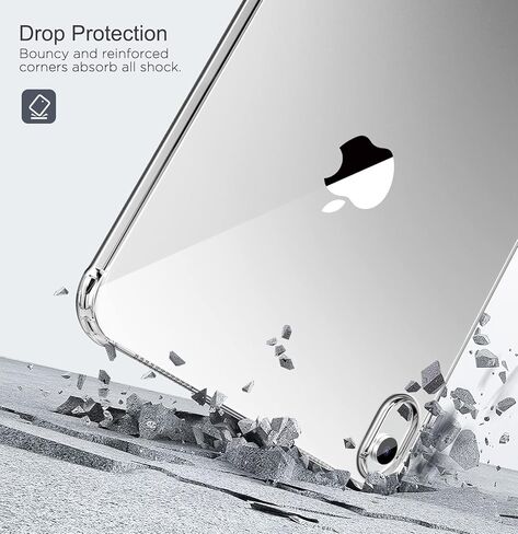 حافظة MoKo الشفافة تناسب جهاز iPad 10.9 2022، حافظة iPad الجيل العاشر الشفافة، خفيفة الوزن وناعمة من مادة TPU، غطاء حماية فائق الوضوح مضاد للخدش، مقاوم للصدمات، شفاف in Kuwait