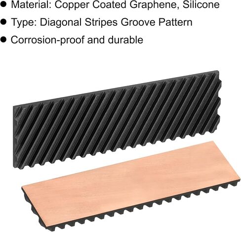 MECCANIXITY Copper Heatsink Coated Graphene 70x20x2mm with Thermal Pad and Rubber Ring for M.2 SSD PC, Laptop Cooler 1 Set in Kuwait