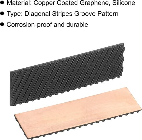 MECCANIXITY Copper Heatsink Coated Graphene 70x20x2mm with Thermal Pad and Rubber Ring for M.2 SSD PC, Laptop Cooler 1 Set in Kuwait