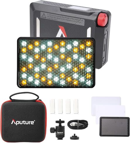 Aputure MC Pro RGBWW LED On Camera Video Light, Temperature 2000K-10000K Support Magnetic Attraction IP65 Protection 15 Built-in Light Effects and App Control in Saudi Arabia