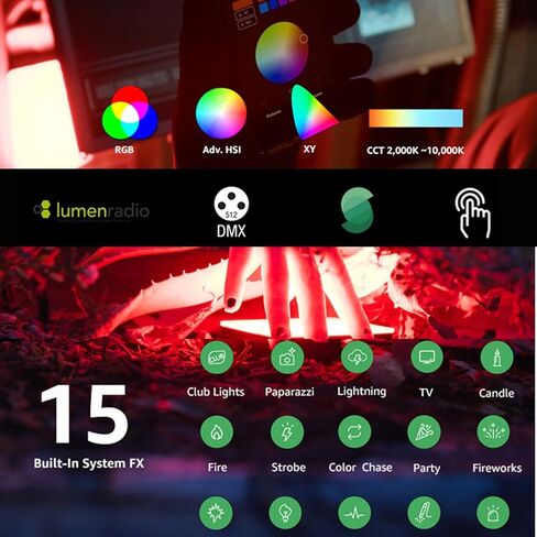 Aputure MC Pro RGBWW LED On Camera Video Light, Temperature 2000K-10000K Support Magnetic Attraction IP65 Protection 15 Built-in Light Effects and App Control in Saudi Arabia