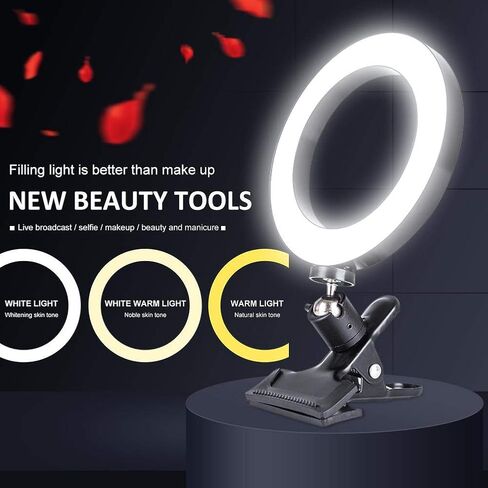 SALTOUSA Video Conference Lighting Kit,6.3 inch Selfie Ring Light,Video Conferencing,Remote Working,Zoom Call Lighting,Self Broadcasting and Live Streaming,YouTube Video,TikTok,Black-A in Saudi Arabia