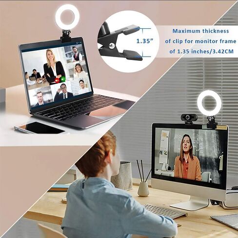 SALTOUSA Video Conference Lighting Kit,6.3 inch Selfie Ring Light,Video Conferencing,Remote Working,Zoom Call Lighting,Self Broadcasting and Live Streaming,YouTube Video,TikTok,Black-A in Saudi Arabia