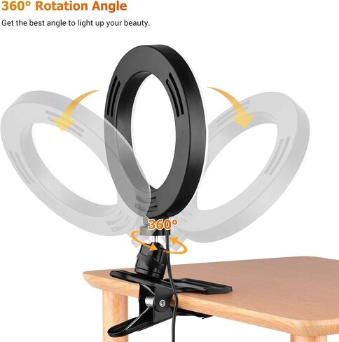 SALTOUSA Video Conference Lighting Kit,6.3 inch Selfie Ring Light,Video Conferencing,Remote Working,Zoom Call Lighting,Self Broadcasting and Live Streaming,YouTube Video,TikTok,Black-A in Saudi Arabia