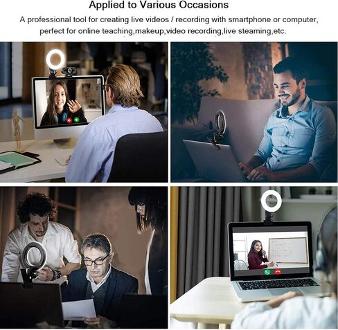 SALTOUSA Video Conference Lighting Kit,6.3 inch Selfie Ring Light,Video Conferencing,Remote Working,Zoom Call Lighting,Self Broadcasting and Live Streaming,YouTube Video,TikTok,Black-A in Saudi Arabia