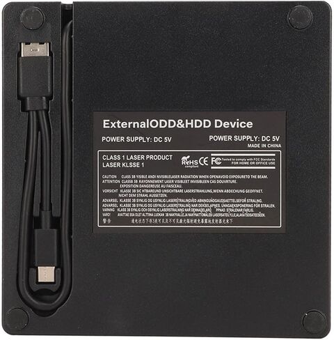 Heayzoki External DVD Drive Case, USB3.0 USB 2.0 High Speed 5Gbps Portable DVD Writer Drive Box, Removable External CD/DVD Player Case for Laptop for Windows for Linux for OS in Kuwait