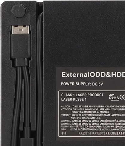 Heayzoki External DVD Drive Case, USB3.0 USB 2.0 High Speed 5Gbps Portable DVD Writer Drive Box, Removable External CD/DVD Player Case for Laptop for Windows for Linux for OS in Kuwait