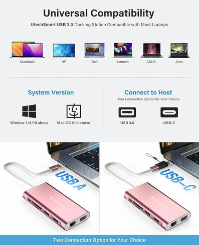 UtechSmart USB Docking Station, 11 in 1 USB C Dock Triple Display in Saudi Arabia