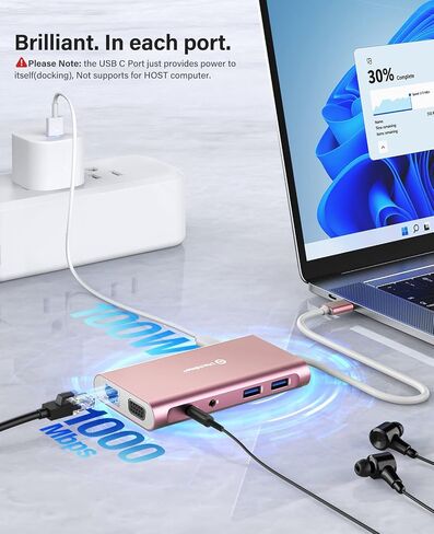UtechSmart USB Docking Station, 11 in 1 USB C Dock Triple Display in Saudi Arabia