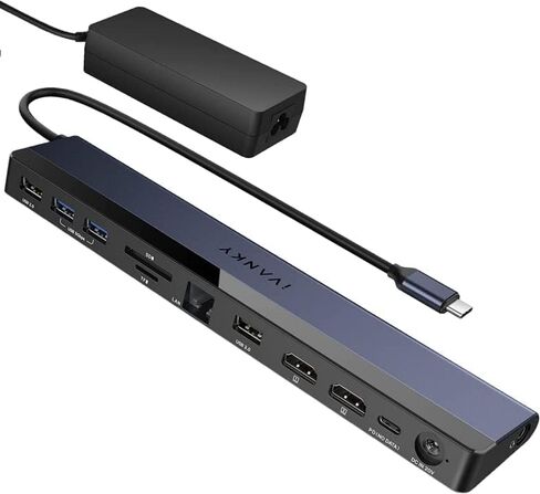 USB C Laptop Docking Station with 100W Power Adapter, iVANKY 12-in-1 85W PD Dock, Dual 4K HDMI Display Thunderbolt 3/4 Dock for Steam Deck, Dell, HP, Lenovo, Surface, etc, USB 3.0 in Kuwait