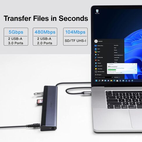 USB C Laptop Docking Station with 100W Power Adapter, iVANKY 12-in-1 85W PD Dock, Dual 4K HDMI Display Thunderbolt 3/4 Dock for Steam Deck, Dell, HP, Lenovo, Surface, etc, USB 3.0 in Kuwait