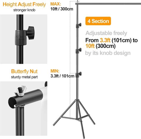 EMART Photo Backdrop Stand kit, 6.9 x 10 ft Back Drop Adjustable Frame for Photography, Photoshoot Banner Background Support Holder for Parties Dectoration in Saudi Arabia